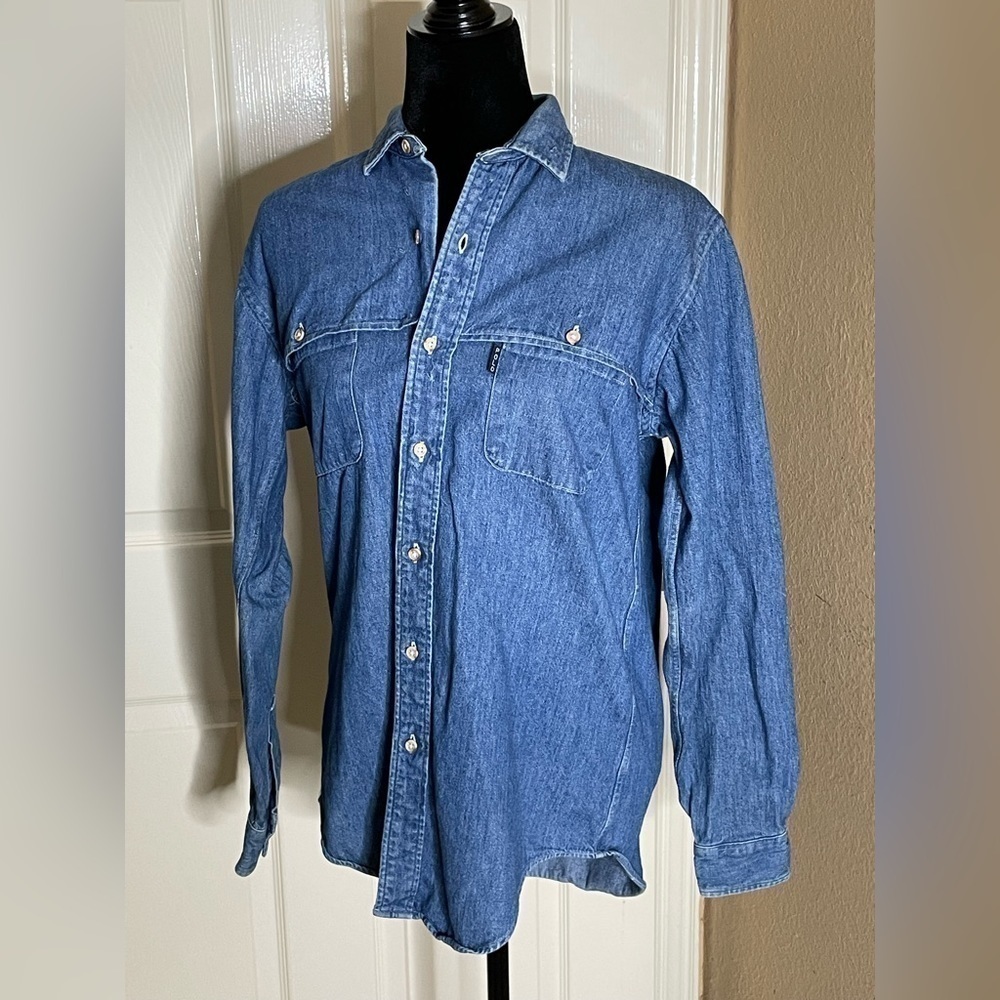 Vintage Polo Ralph Lauren Denim Shirt/rain Flap Med